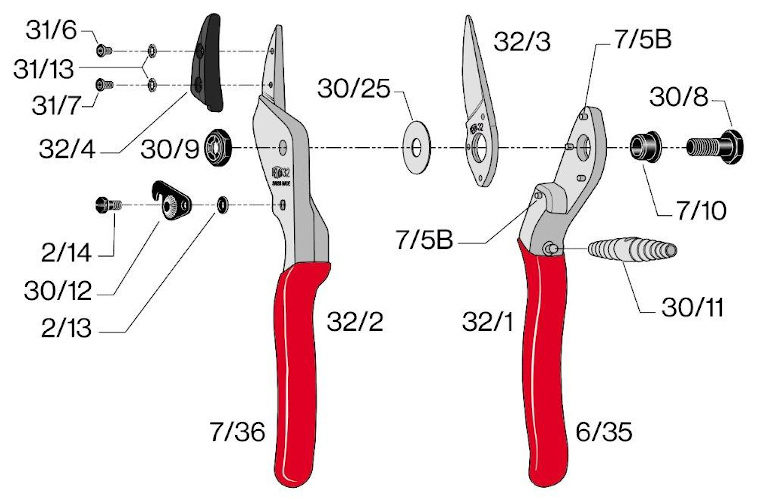 Cliquet 30/12+ressort pour cliquet 2/13+ vis pour cliquet 2/14 - 30/92